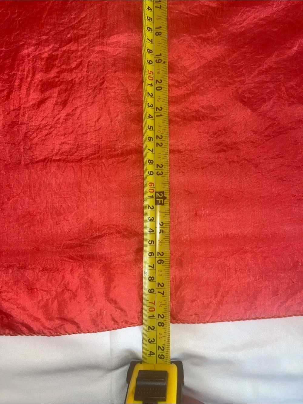 Tomato Red Lightweight Handrolled Hams Silk Scarf - Sheer Accent Piece‎